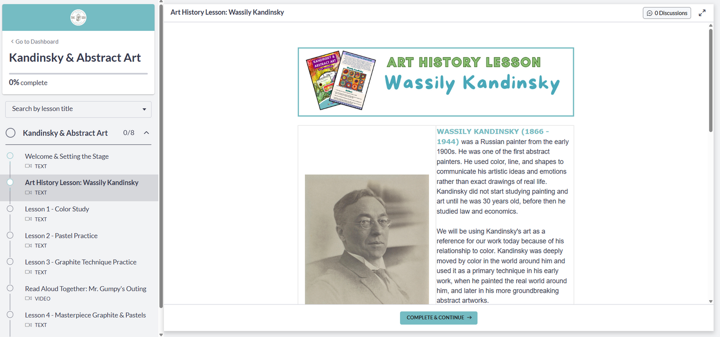 Kandinsky & Abstract Art Digital Art Room Course