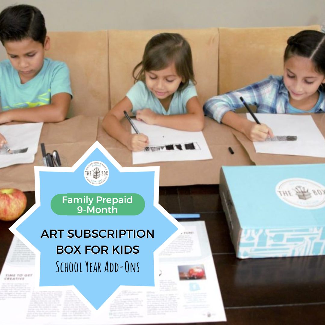 9-Month Kids Art Box Prepaid Subscription – Family Size - Back to School Special